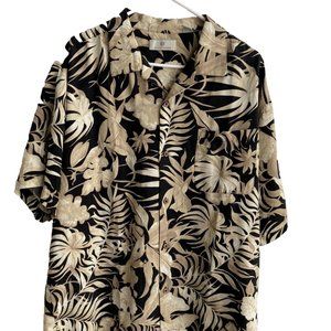 Bobby Chan Mens Hawaiian Shirt Sz XL Button Down 100% Silk Short Sleeves
